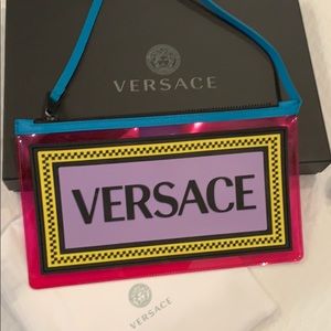 Versace pink plastic small handbag